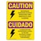 Signmission OSHA CAUTION RADIATION Sign, Microwave Radiation Bilingual, 7in X 5in Decal, 5" H, 7" W, Landscape OS-CR-D-57-L-10175 - alternate 1